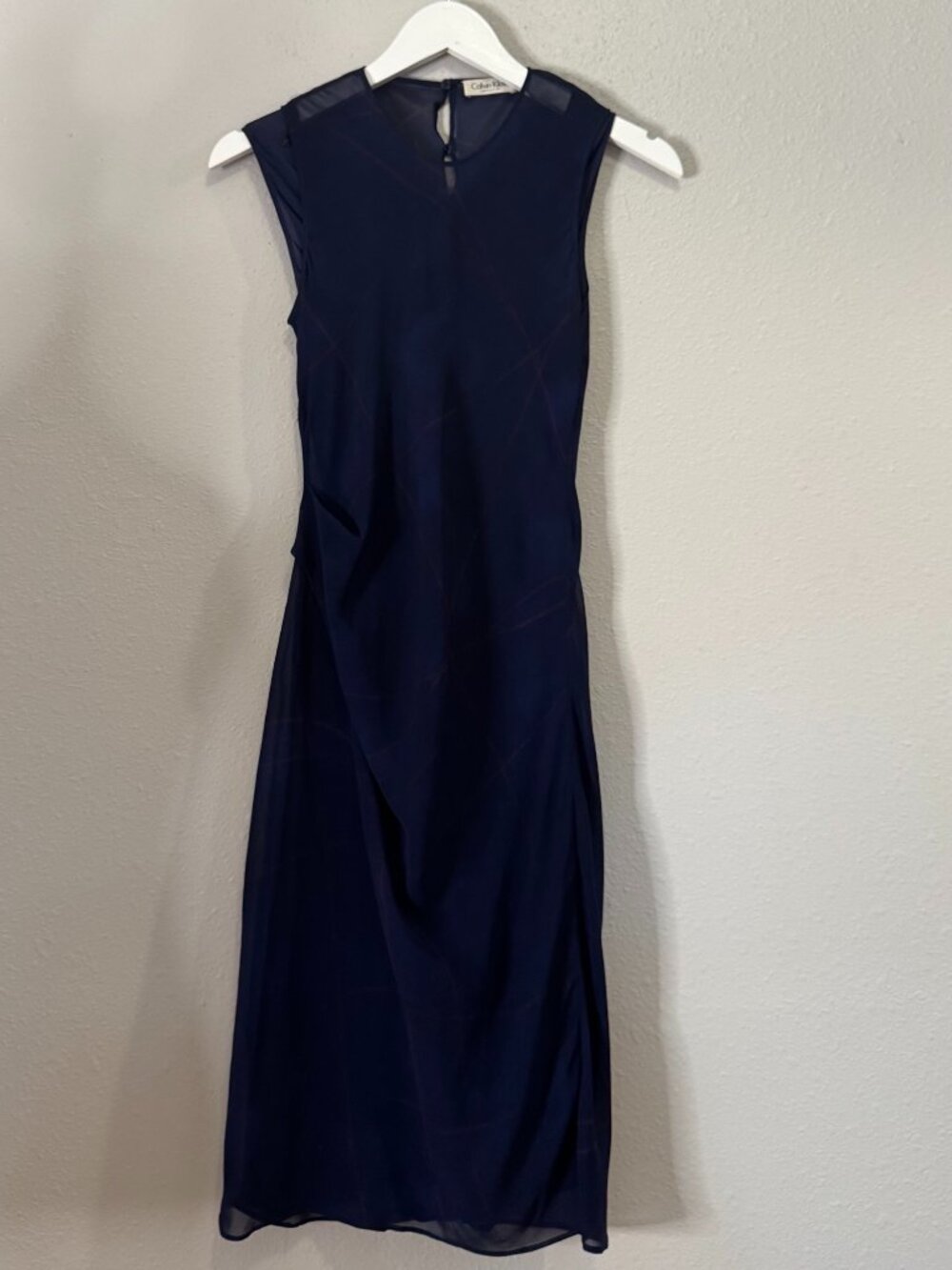 Vintage 90s Calvin Klein Collection Silk Two Piece Sheer Dress Made in Italy - Picture 2 of 9